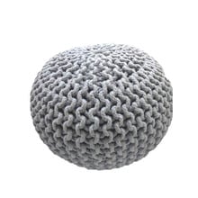 30cm Hand-Knitted Cotton Pouffe